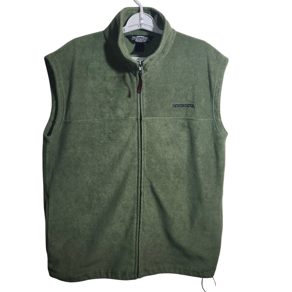 Winchester Rugged Sportsman Outdoors Fleece Vest‎ Mens XL Olive Green Full Zip